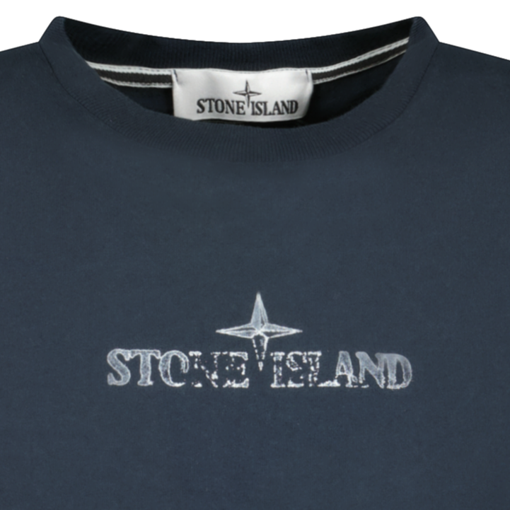 Stone Island Compass Print Logo T-Shirt Navy - Boinclo ltd - Outlet Sale Under Retail