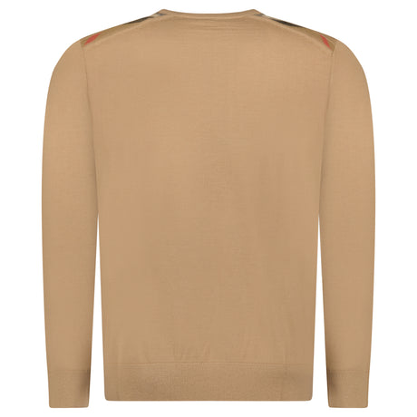 Check Wool Jumper Camel