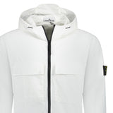 Compass Badge Hooded Overshirt White