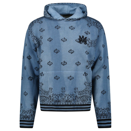 Amiri Bandana Knitted Basketball Hoodie in Blue - Boinclo - Outlet Sale Under Retail