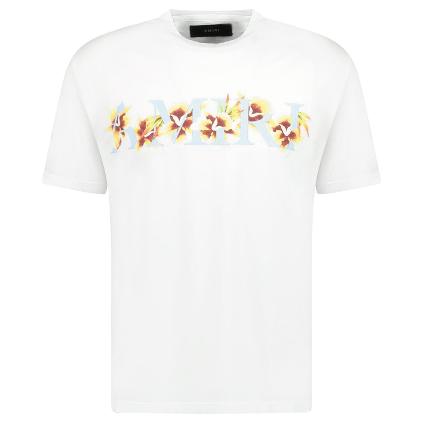 Amiri Hibiscus Logo T - Shirt White - Boinclo ltd - Outlet Sale Under Retail