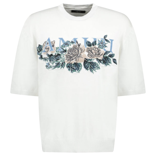 AMIRI Knit Cotton White Floral T - Shirt - Boinclo ltd - Outlet Sale Under Retail