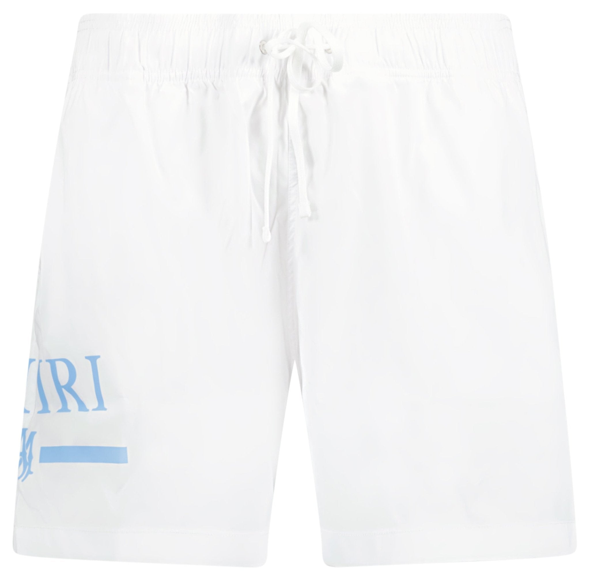 Color variation of Ma Bar Blue Logo Drawstring Swim Shorts White