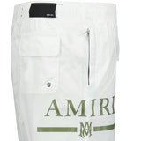 Amiri Ma Bar Green Logo Drawstring Swim Shorts White - Boinclo - Outlet Sale Under Retail