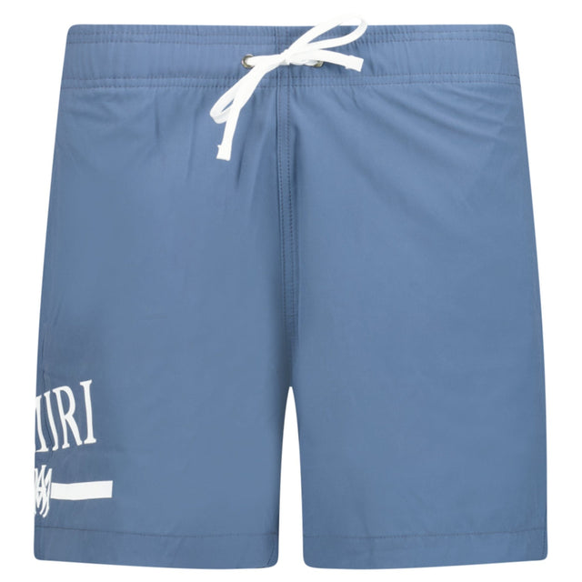 Amiri MA Bar White Logo Drawstring Swim Shorts Blue - Boinclo ltd - Outlet Sale Under Retail