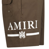 Amiri Ma Bar White Logo Drawstring Swim Shorts Brown - Boinclo - Outlet Sale Under Retail