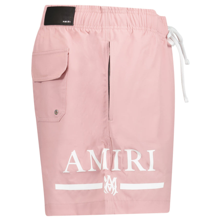 Amiri Ma Bar White Logo Drawstring Swim Shorts Peach - Boinclo - Outlet Sale Under Retail