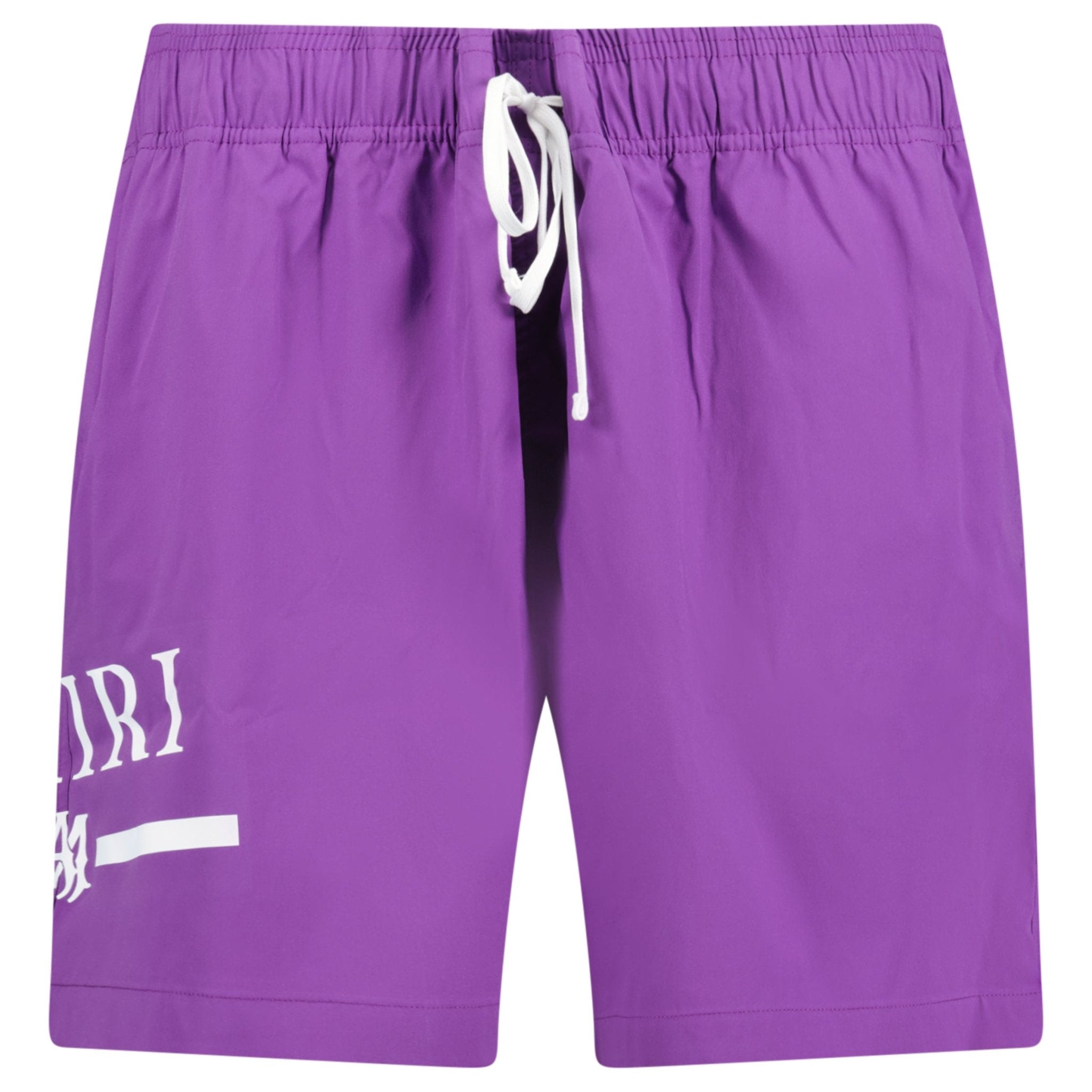 Color variation of Ma Bar White Logo Drawstring Swim Shorts Purple