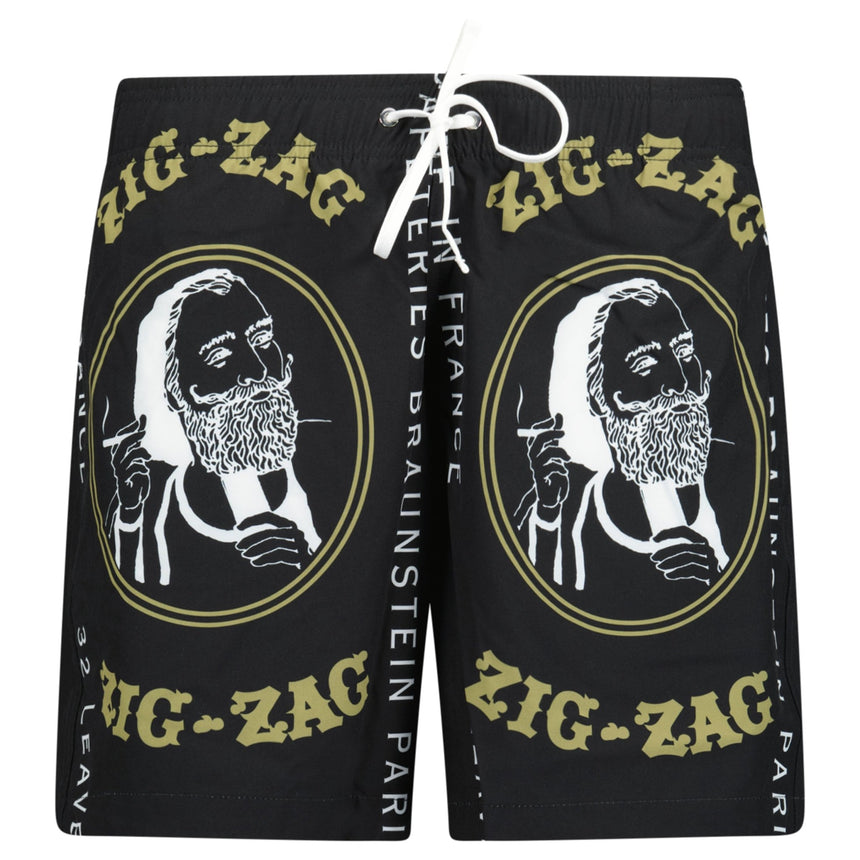 Amiri Zig Zag Drawstring Swim Shorts Black - Boinclo ltd - Outlet Sale Under Retail