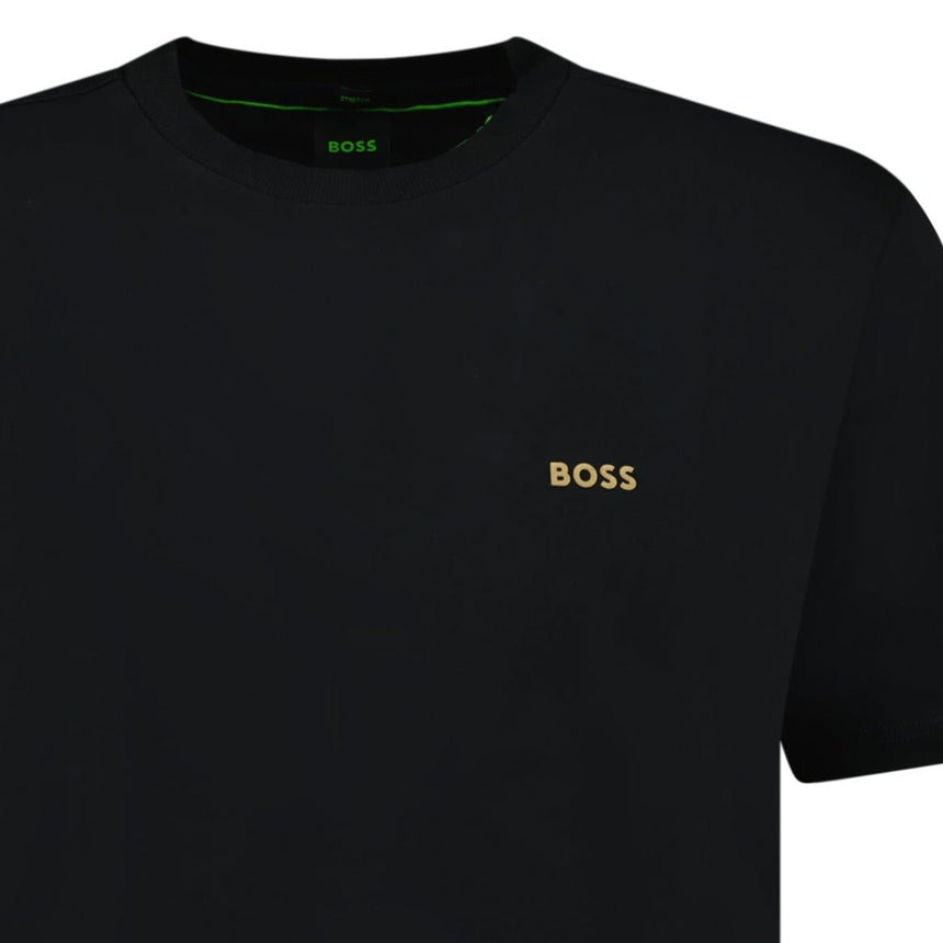 BOSS Active Gold Logo - Print T - Shirt Black - Boinclo ltd - Outlet Sale Under Retail