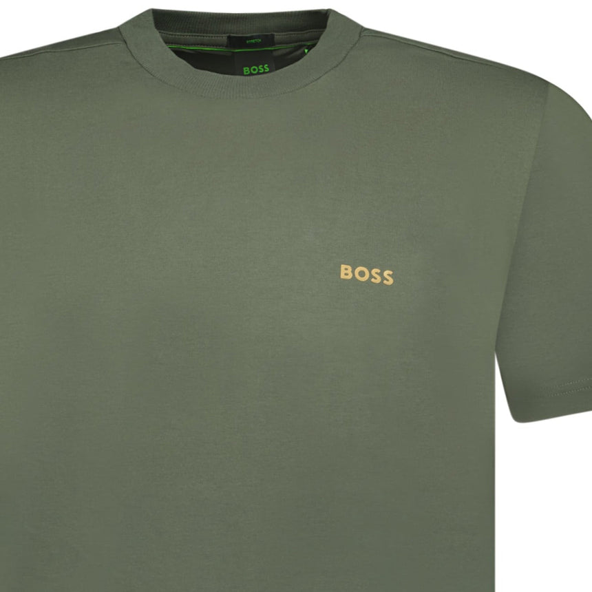 BOSS Active Gold Logo - Print T - Shirt Khaki - Boinclo ltd - Outlet Sale Under Retail