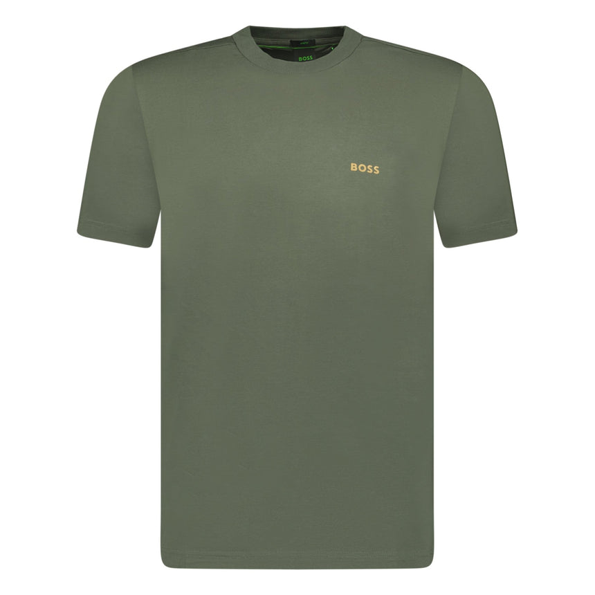 BOSS Active Gold Logo - Print T - Shirt Khaki - Boinclo ltd - Outlet Sale Under Retail