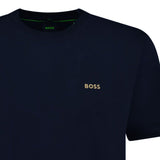 BOSS Active Gold Logo - Print T - Shirt Navy - Boinclo ltd - Outlet Sale Under Retail