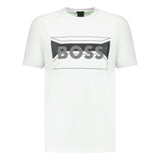 BOSS Cotton - Blend Regular - Fit T - Shirt with Logo Artwork White - Boinclo ltd - Outlet Sale Under Retail