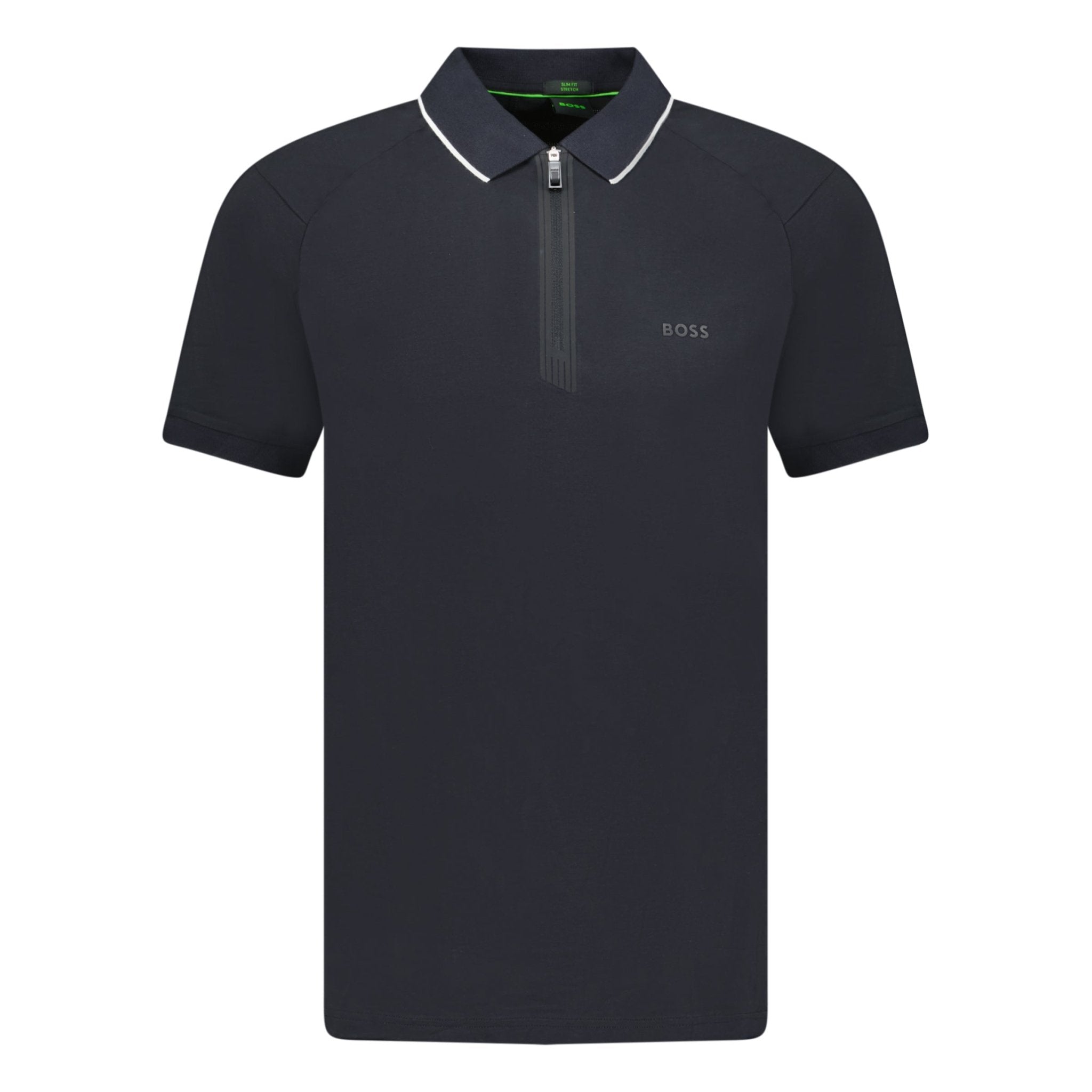 Color variation of Stretch Slim-Fit Polo Shirt Zip Placket Black