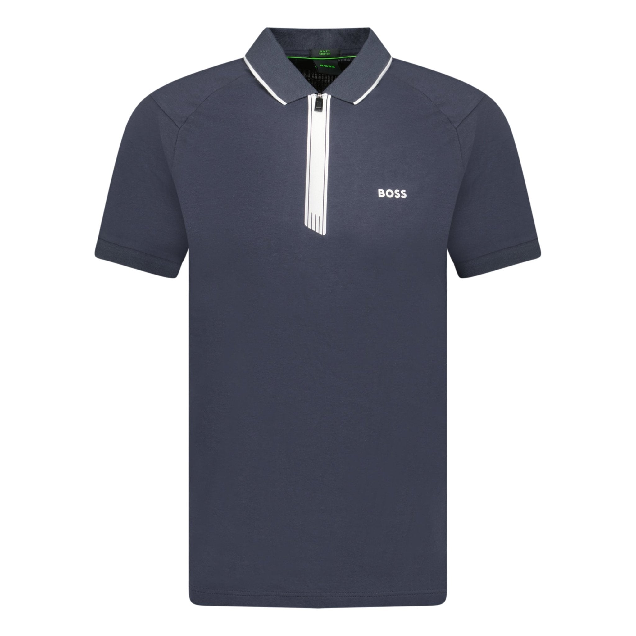 Color variation of Stretch Slim-Fit Polo Shirt Zip Placket Navy