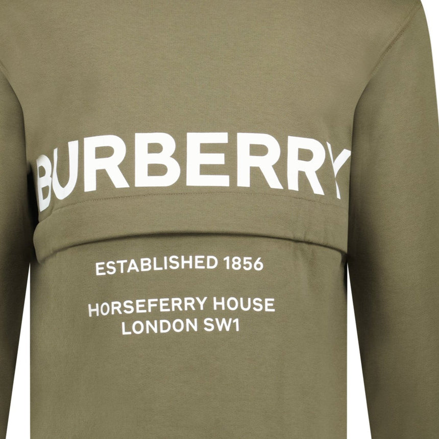 Burberry 'Acklow' Rear Logo Print Sweatshirt Khaki - Boinclo - Outlet Sale Under Retail