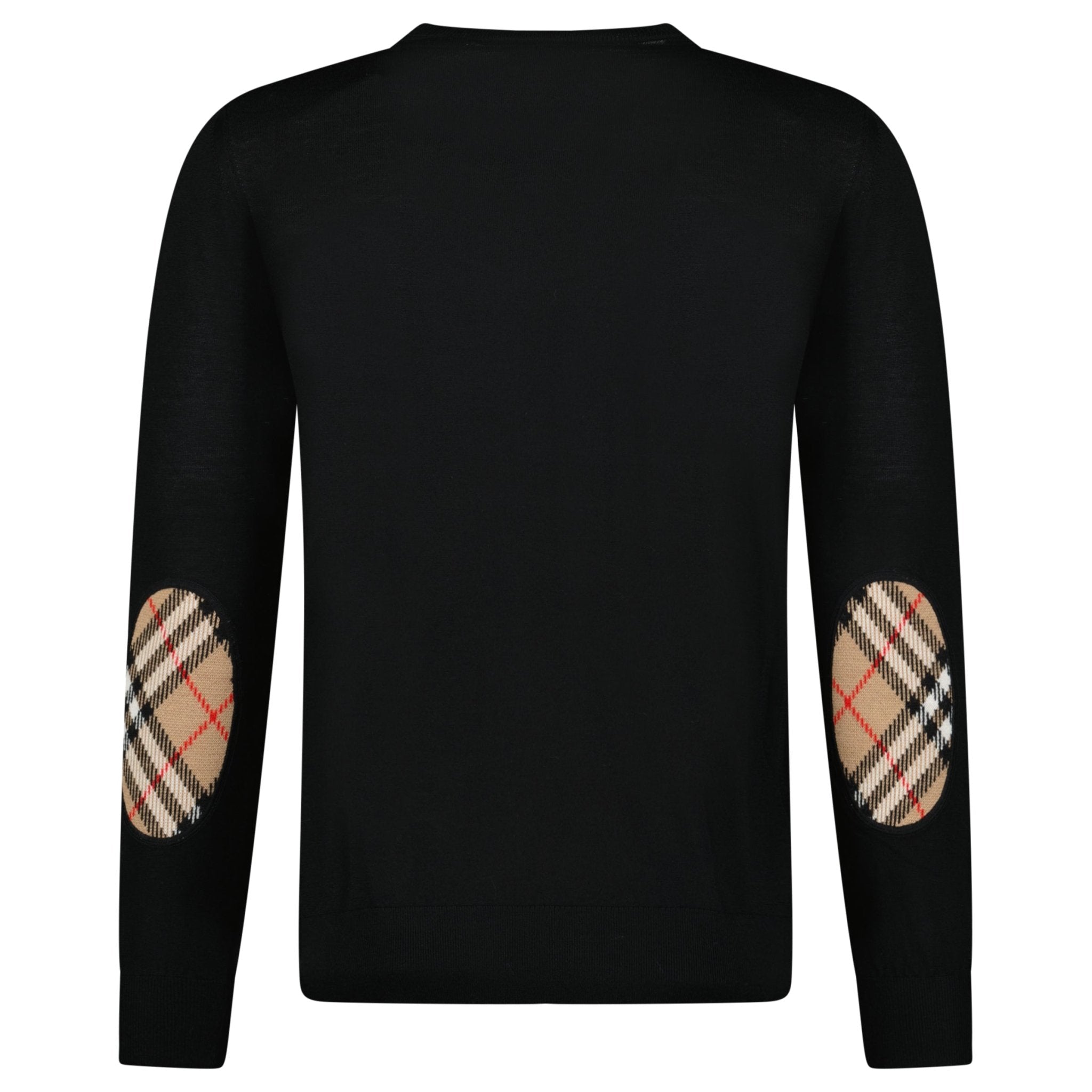 Color variation of 'Bempton' Embroidery Check Elbow Wool Jumper Black