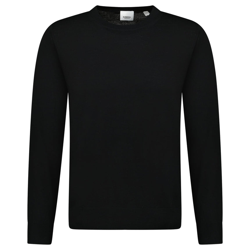 Burberry 'Bempton' Embroidery Check Elbow Wool Jumper Black - Boinclo - Outlet Sale Under Retail