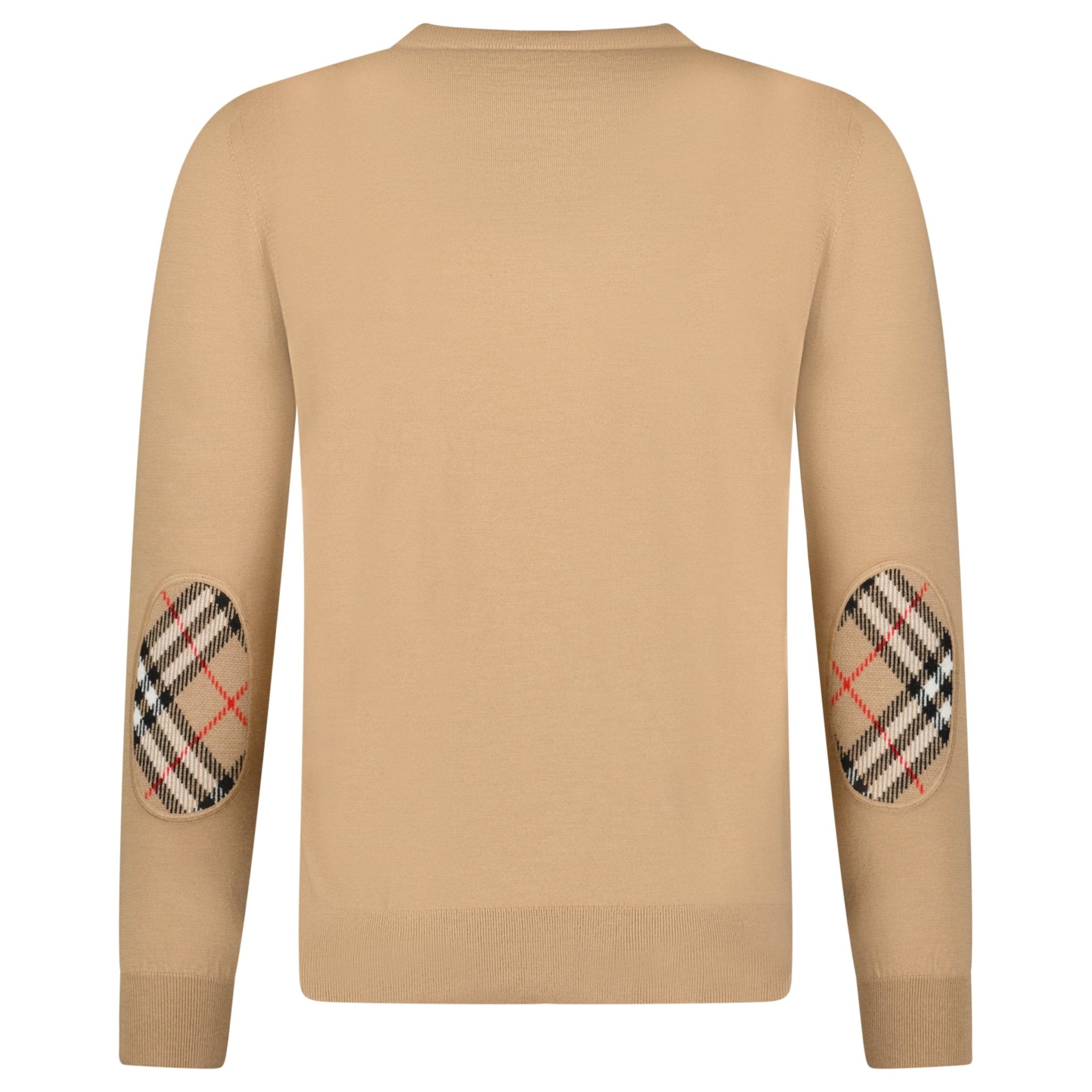 Color variation of 'Bempton' Embroidery Check Elbow Wool Jumper Camel