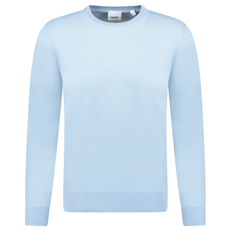 Burberry 'Bempton' Embroidery Check Elbow Wool Jumper Pale Blue - Boinclo - Outlet Sale Under Retail