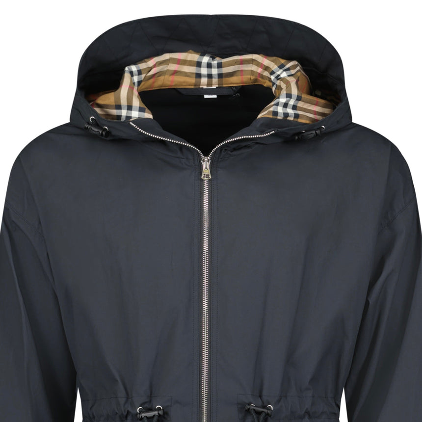 Burberry 'Birley' Check Hooded Rain Jacket Black - Boinclo - Outlet Sale Under Retail