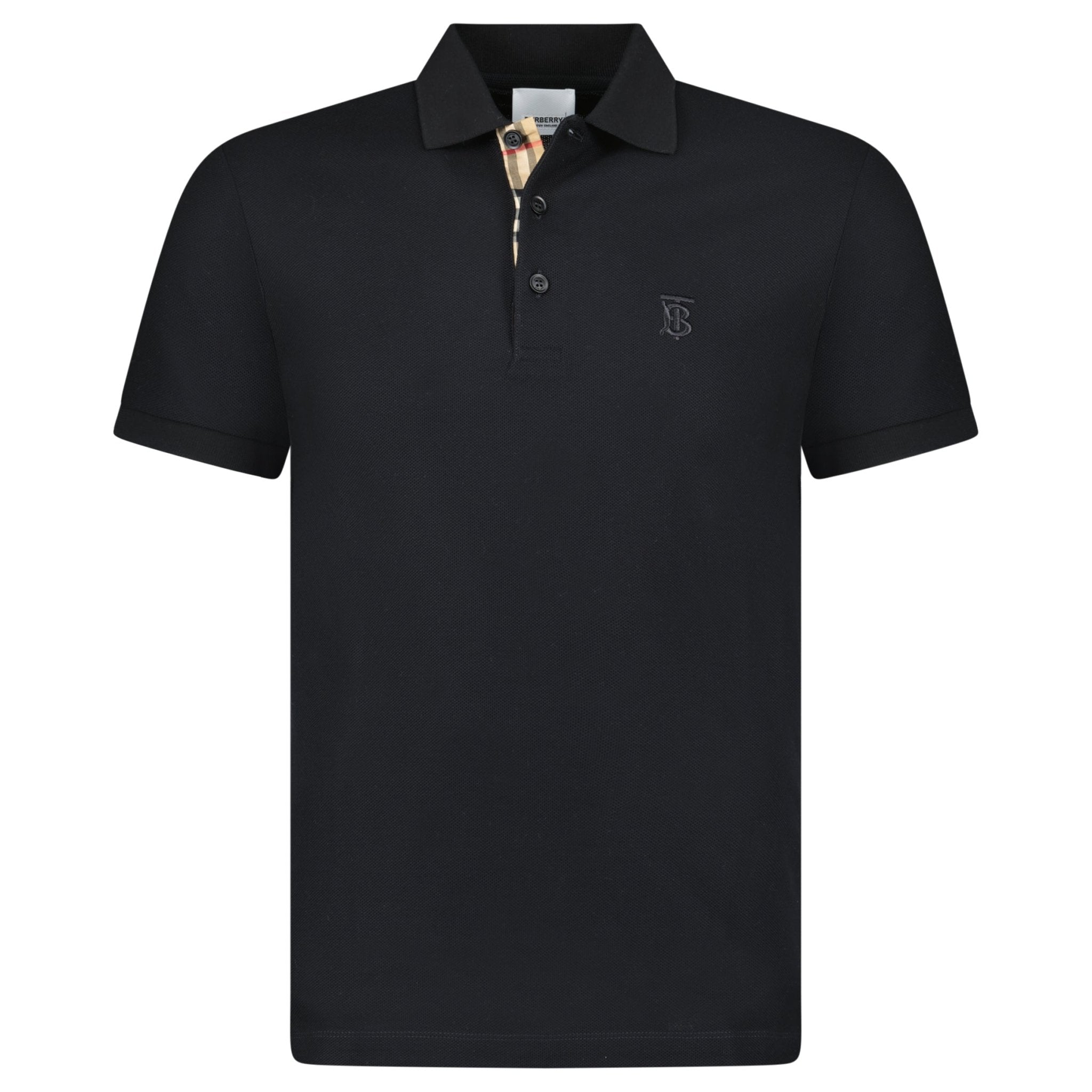 Color variation of 'Eddie' TB Check Placket Polo-Shirt Black