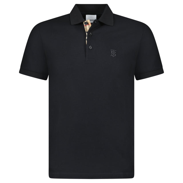 Burberry 'Eddie' TB Check Placket Polo - Shirt Black - Boinclo - Outlet Sale Under Retail