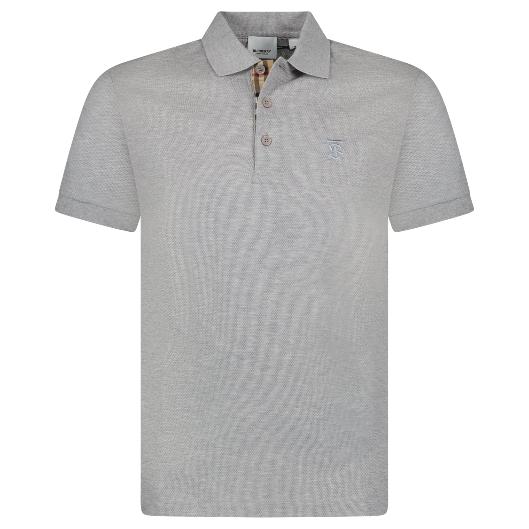 Color variation of 'Eddie' TB Check Placket Polo-Shirt Grey