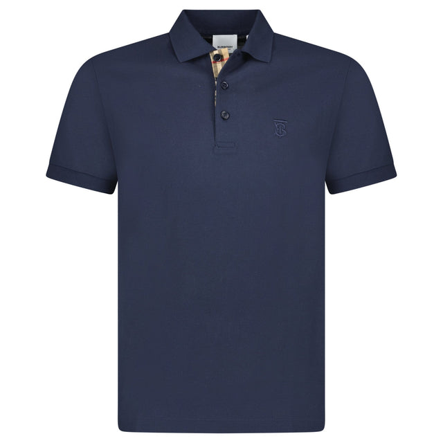 Burberry 'Eddie' TB Check Placket Polo - Shirt Navy - Boinclo - Outlet Sale Under Retail