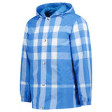 Burberry 'Elmhurst' Checked Hooded Jacket in Blue & White - Boinclo - Outlet Sale Under Retail