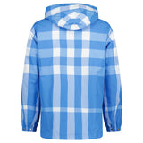 Burberry 'Elmhurst' Checked Hooded Jacket in Blue & White - Boinclo - Outlet Sale Under Retail