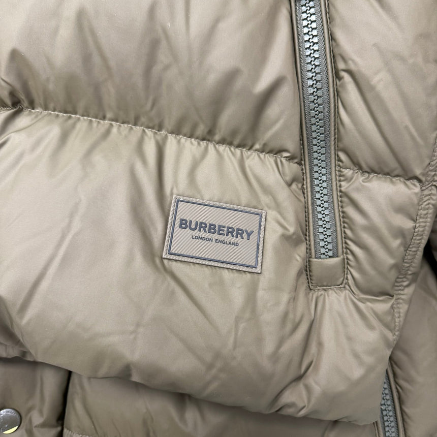 Burberry Halsby Down Puffer Jacket Khaki Green - Boinclo - Outlet Sale Under Retail