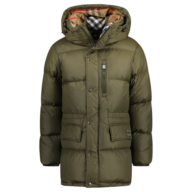 Burberry Halsby Mid Length Down Puffer Jacket Khaki Green - Boinclo - Outlet Sale Under Retail