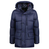 Burberry Halsby Mid Length Down Puffer Jacket Navy - Boinclo - Outlet Sale Under Retail