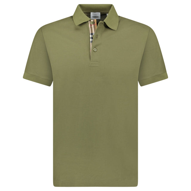 Burberry 'Hartford' Check Placket Polo Olive - Boinclo - Outlet Sale Under Retail