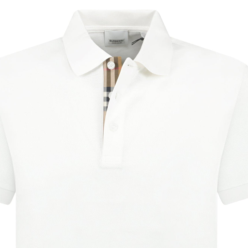 Burberry 'Hartford' Check Placket Polo White - Boinclo - Outlet Sale Under Retail