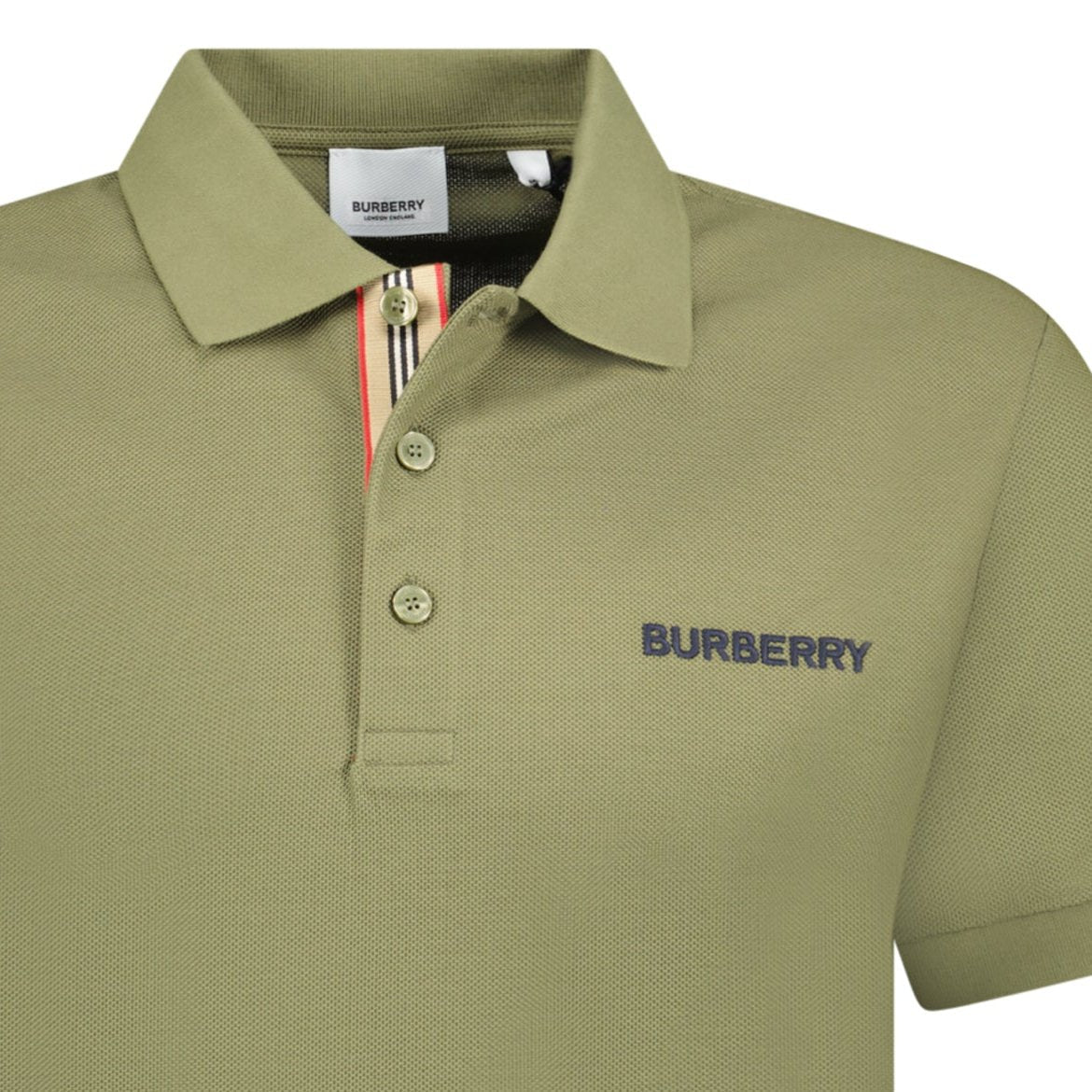 Burberry Burberry Hartford Embroidery Logo Check Polo Olive Outlet Sale Always Under Retail Boinclo