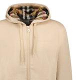 Burberry 'Hove' check Hood Embroidery Logo Hoodie Zip Sweatshirt Beige - Boinclo - Outlet Sale Under Retail