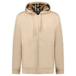 Burberry 'Hove' check Hood Embroidery Logo Hoodie Zip Sweatshirt Beige - Boinclo - Outlet Sale Under Retail