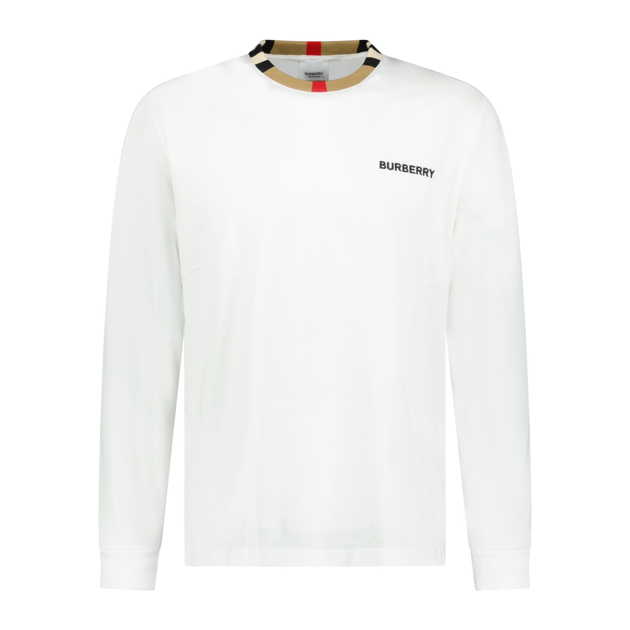 Color variation of 'Jayson' Check Long Sleeve T-Shirt White