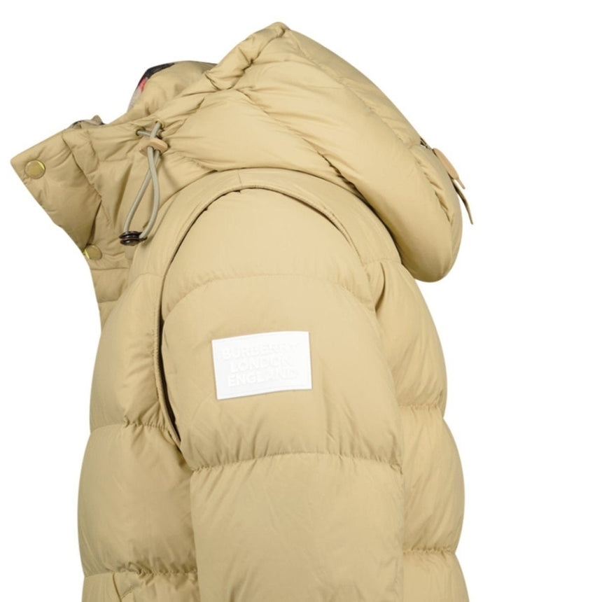 Burberry 'Lockwell' Hooded Check Down Jacket Beige - Boinclo - Outlet Sale Under Retail