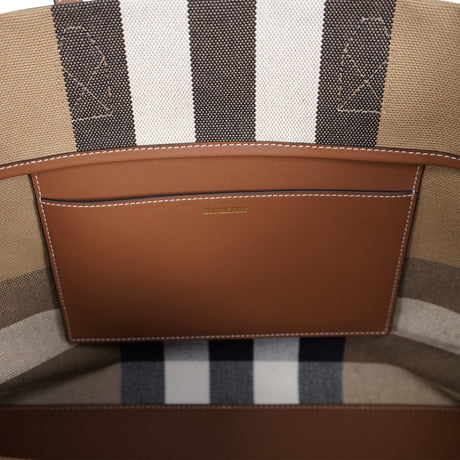 Burberry 'London' Canvas Tote Bag Taupe Brown - Boinclo - Outlet Sale Under Retail