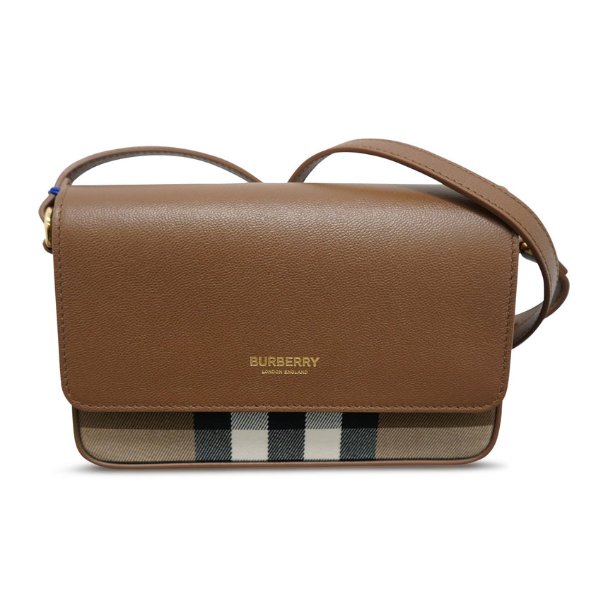 Burberry 'New Hampshire' Leather Shoulder Bag Earth Brown - Boinclo - Outlet Sale Under Retail