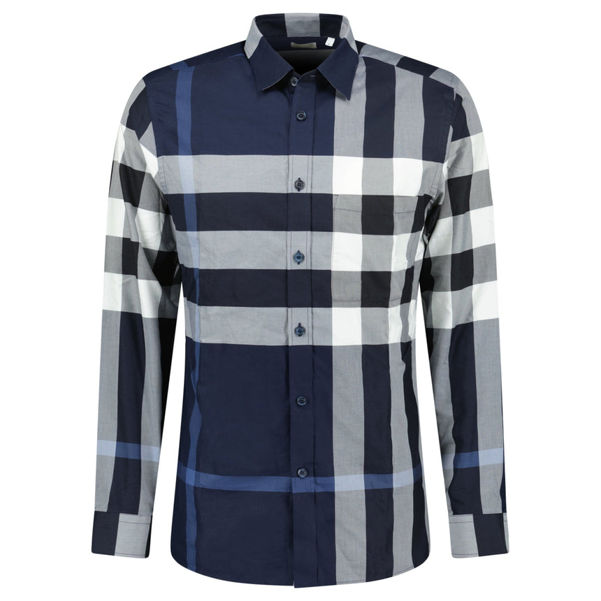 Burberry 'Somerville' Check Shirt in Navy Blue - Boinclo - Outlet Sale Under Retail