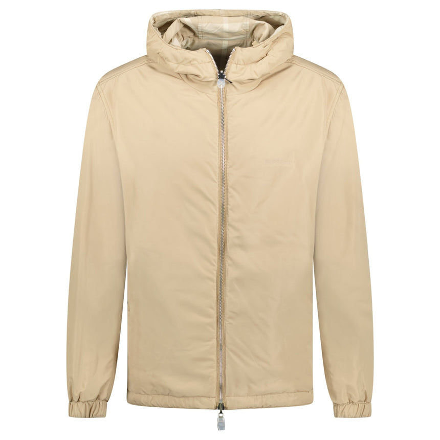 Burberry 'Stanford' Reversible Check Rear Logo Hooded Padded Jacket Beige - Boinclo - Outlet Sale Under Retail