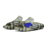 Burberry Stingray Checked Equestrian Knight Motif Sliders - Boinclo - Outlet Sale Under Retail