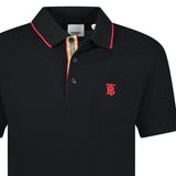 Burberry 'Walton' Red TB Signature Placket Polo - Shirt Black - Boinclo - Outlet Sale Under Retail