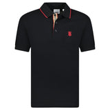 Burberry 'Walton' Red TB Signature Placket Polo - Shirt Black - Boinclo - Outlet Sale Under Retail