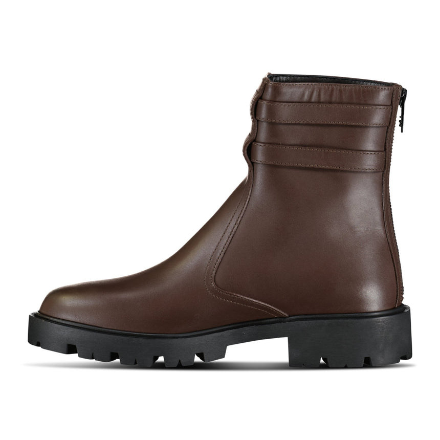 Celine Margaret Calfskin Double Buckle Brown Boots - Boinclo - Outlet Sale Under Retail